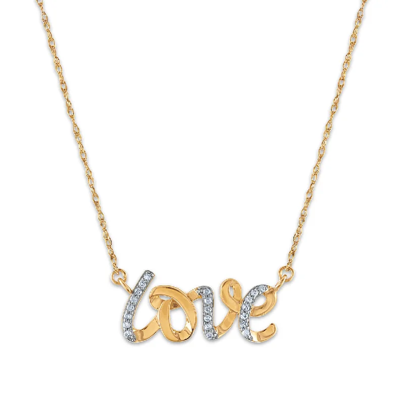 1/16 CTW Diamond Fashion Love 18-inch Necklace in 10KT Yellow Gold