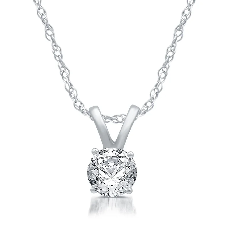 1 CTW Diamond Solitaire 18-inch Pendant in 10KT White Gold