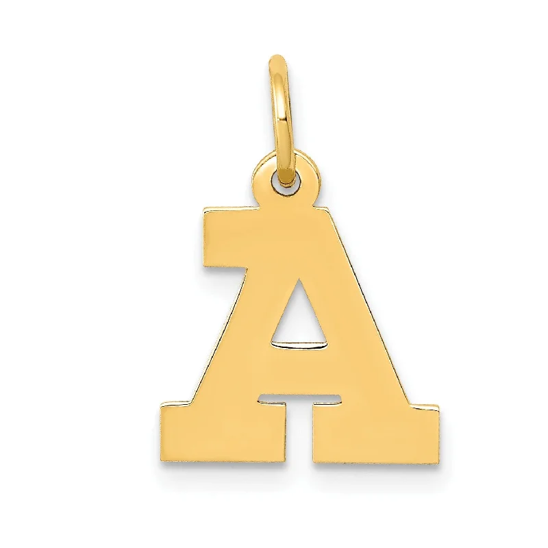 14k Small Block Initial A Charm