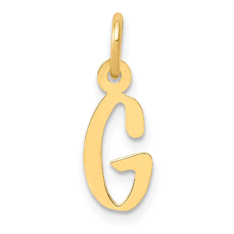 14k Small Slanted Block Initial G Charm