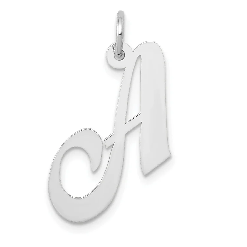 14KT White Gold 20X21MM Initial Pendant; Initial A. Chain not Included