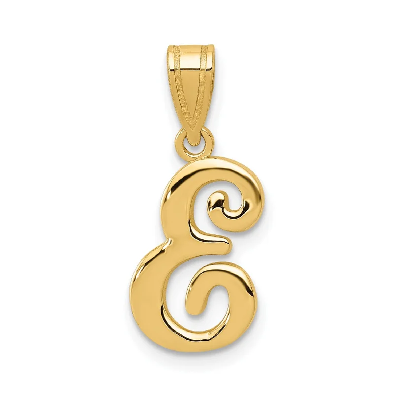 14KT Yellow Gold 18X12MM Initial Pendant; Initial E. Chain not Included