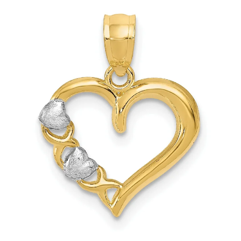 14KT Yellow Gold 19X15MM Heart Pendant. Chain Not Included