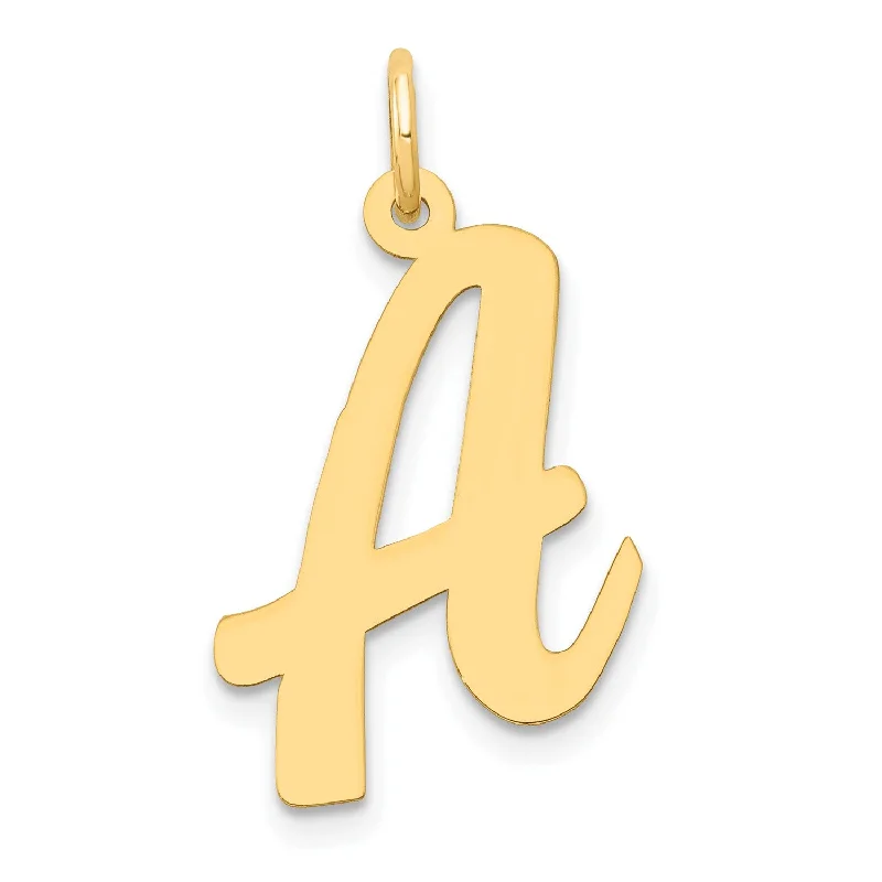 14KT Yellow Gold 22X14MM Initial Pendant; Initial A. Chain not Included