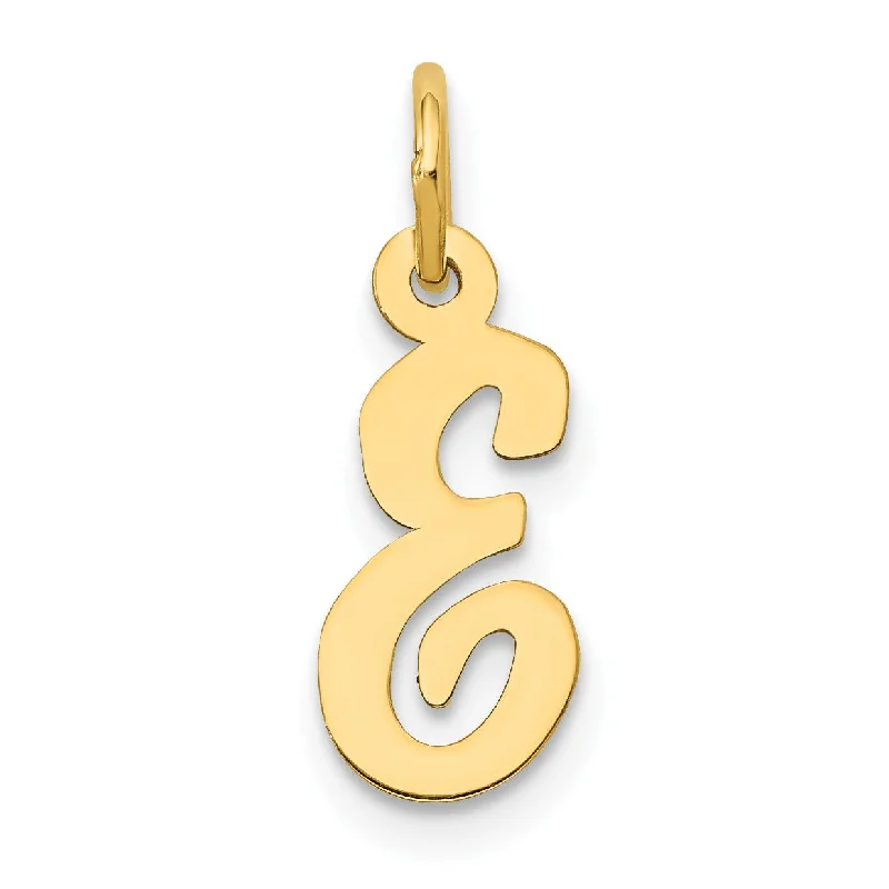 14KT Yellow Gold Initial Pendant; Initial E. Chain not Included