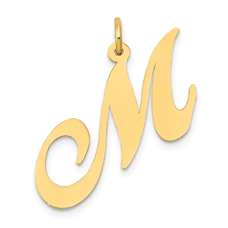 14KT Yellow Gold Initial Pendant; Initial M. Chain not Included