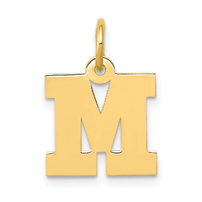 14KT Yellow Gold Initial Pendant; Initial M. Chain not Included