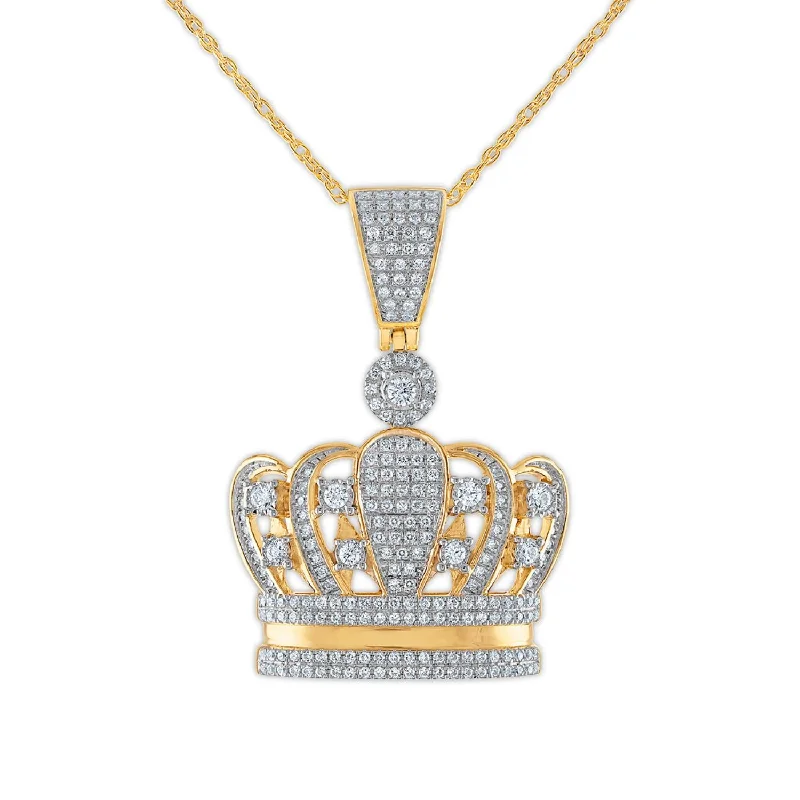 3/4 CTW Diamond Crown 18-inch Pendant in 10KT Yellow Gold