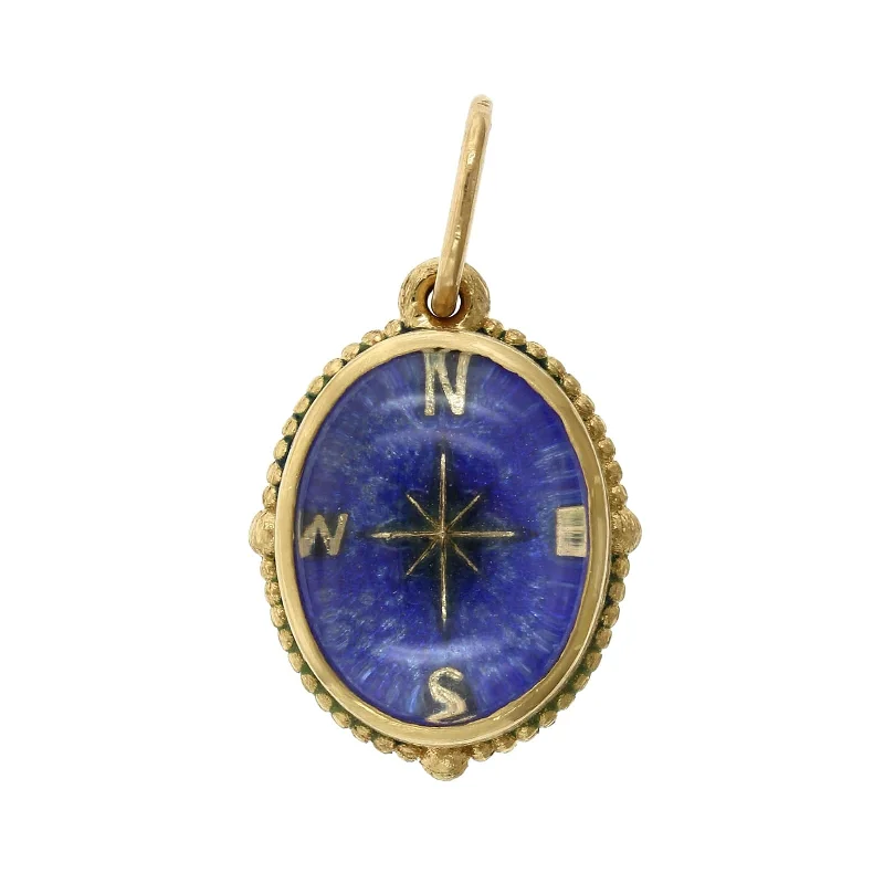 18K Yellow Gold North Star White Sapphire Crystal Charm