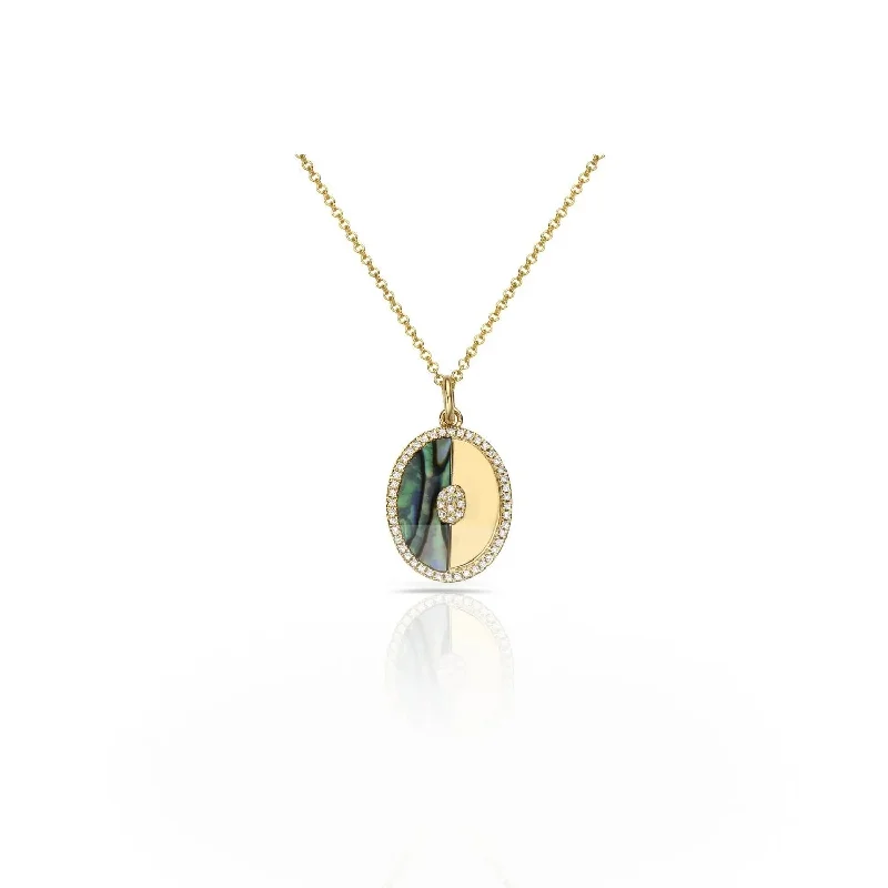 Eclipse Harmony Abalone and Gold Pendant Necklace