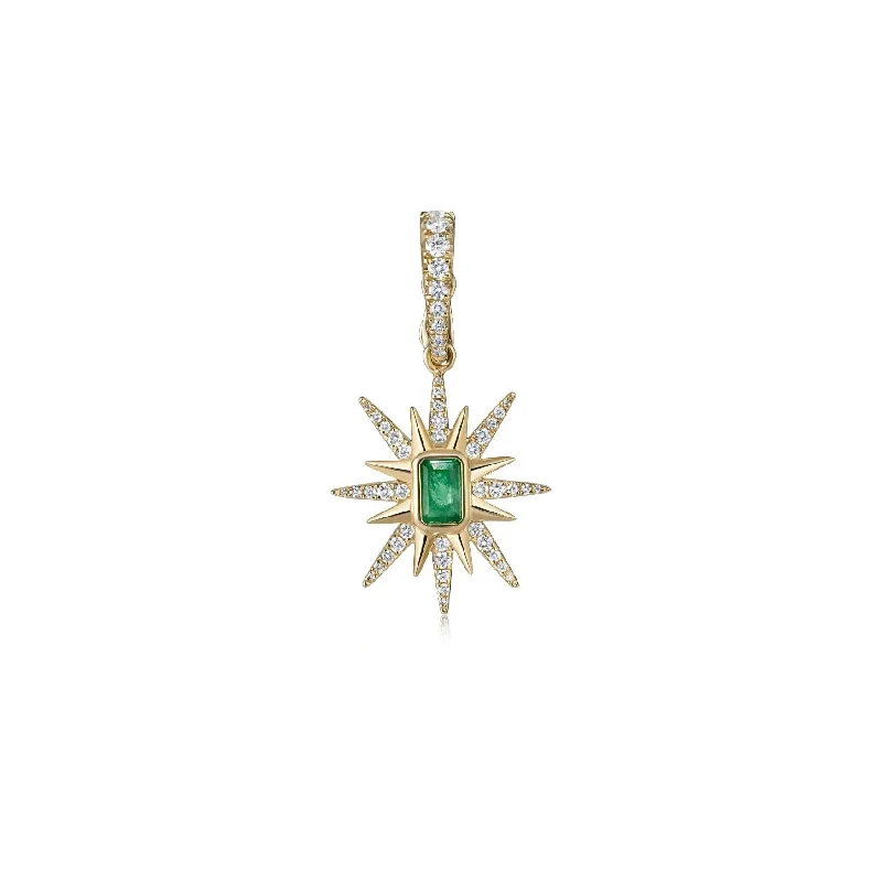 Emerald Starburst Diamond Pendant