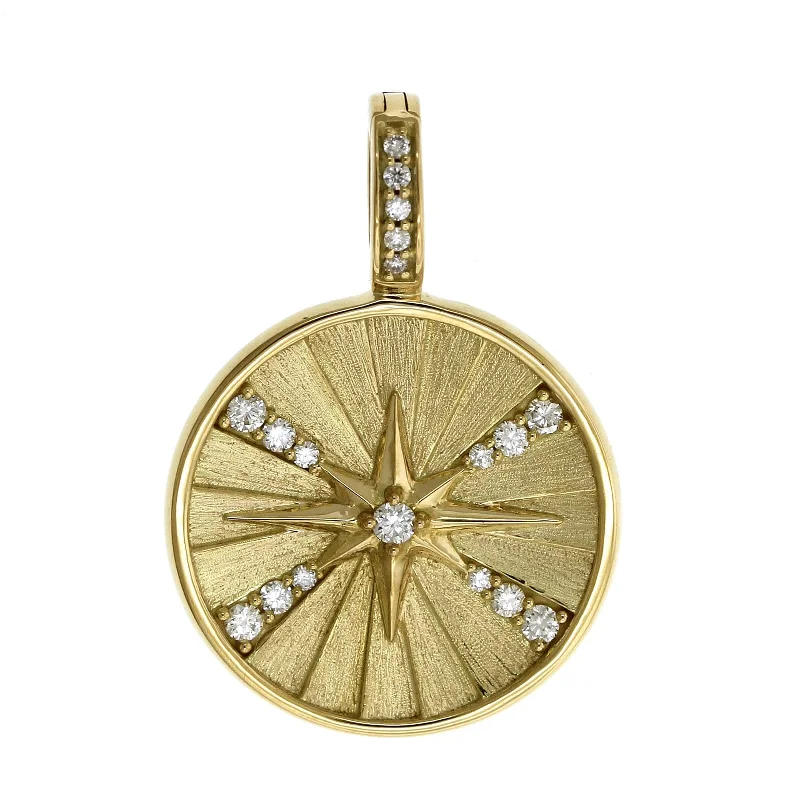 Penny Preville 18K Yellow Gold Diamond Star Medallion Pendant