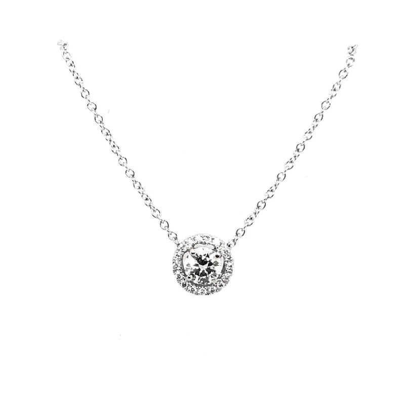 Forevermark 0.29 Cttw. White Gold Diamond Halo Pendant