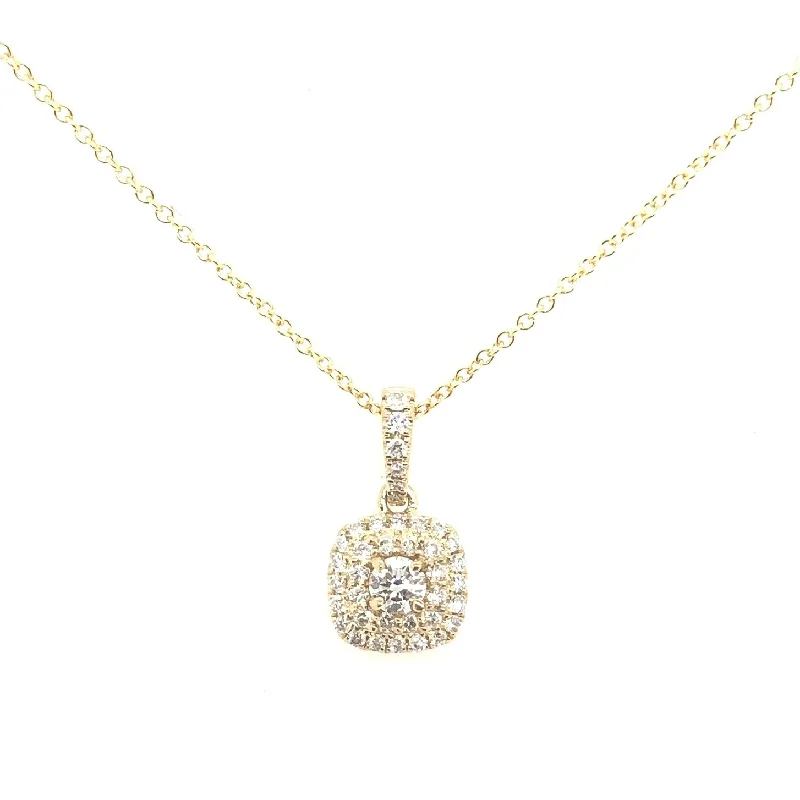 Forevermark 0.33 Cttw. Yellow Gold Diamond Halo Pendant