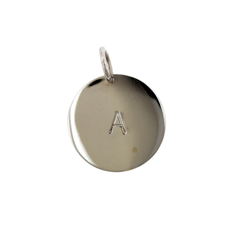 14K White Gold "A" Round Disc