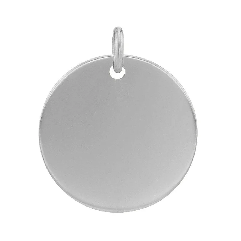 14K White Gold Round Engravable Disc Charm