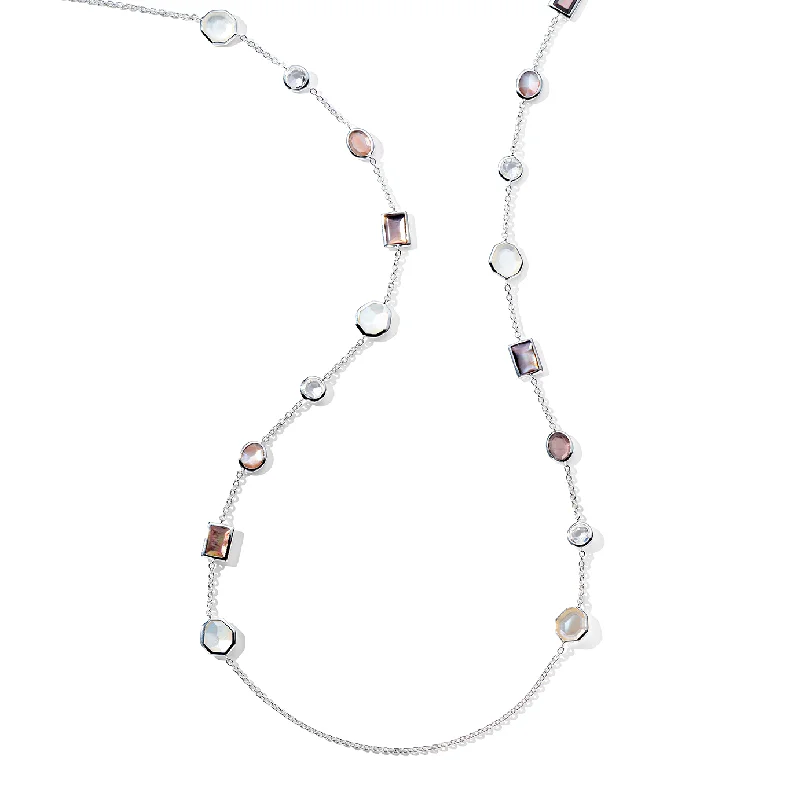 IPPOLITA Rock Candy Long Mixed-Cut Station Necklace in Sabbia