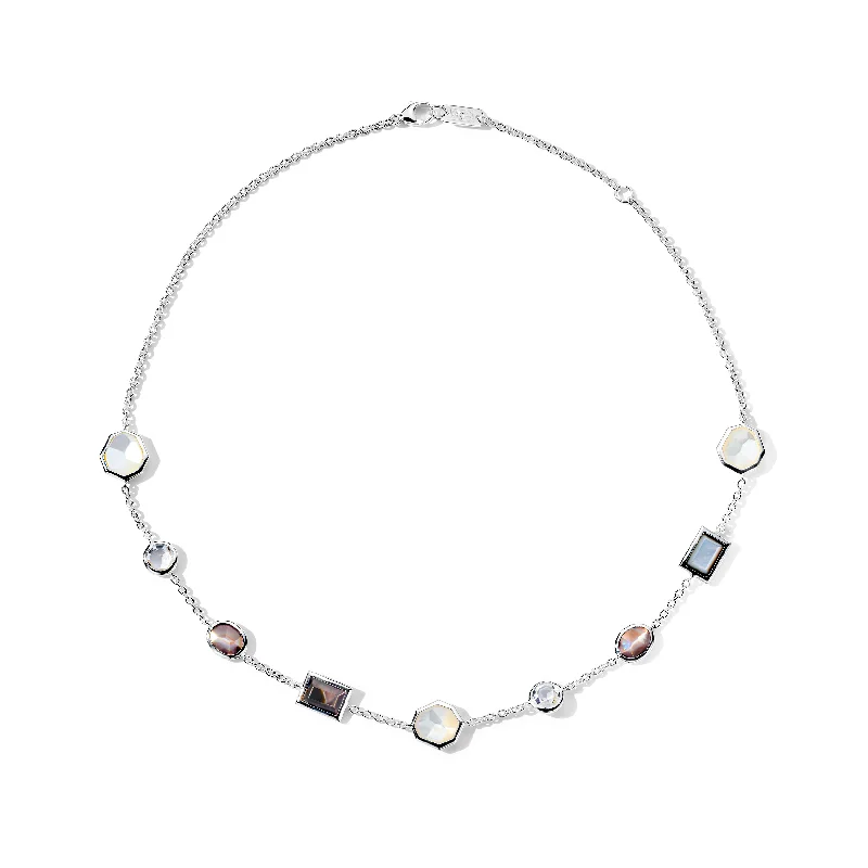 IPPOLITA Rock Candy Short Mixed-Cut Station Necklace in Sabbia