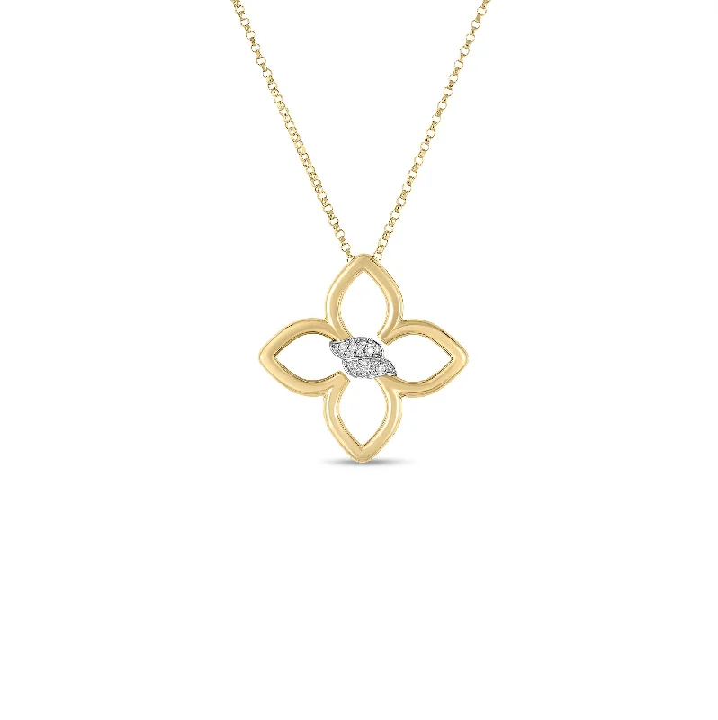 Roberto Coin Cialoma Small Diamond Flower Necklace