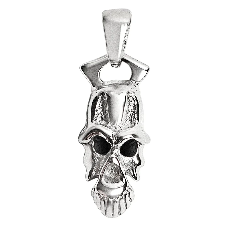 Stainless Steel Black Eyed Skull Pendant / NCZ0064