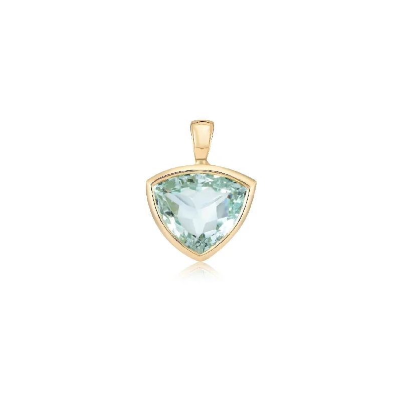 Trillion-Cut Aquamarine Gold Pendant