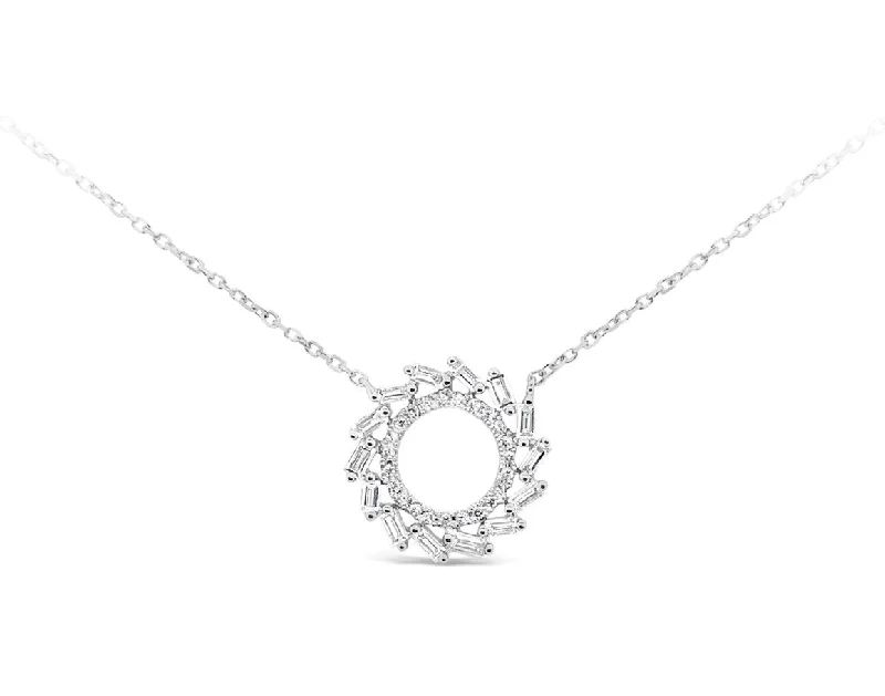 White Gold Diamond Circle Necklace