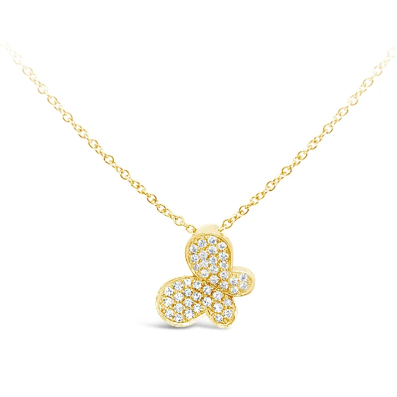 Yellow Gold Diamond Butterfly Necklace