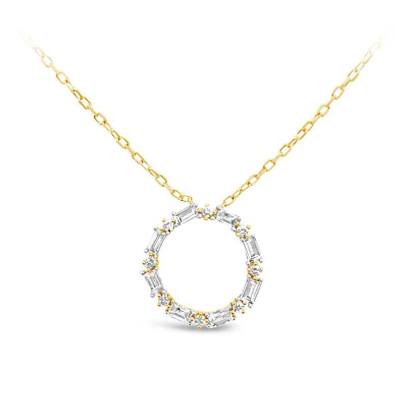 Yellow Gold Diamond Circle Pendant