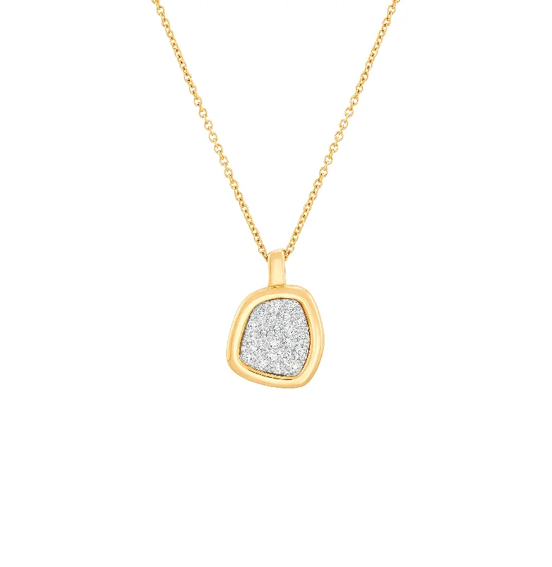 Sabel Collection Yellow Gold Fancy Shape Diamond Pendant