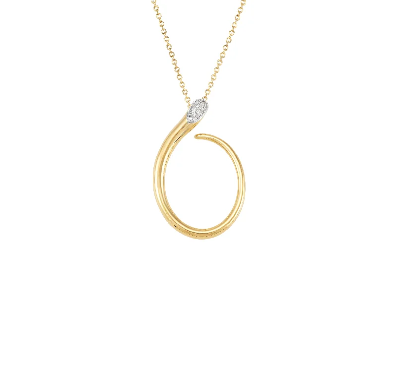 Sabel Collection Yellow Gold Oval Swirl Diamond Pendant