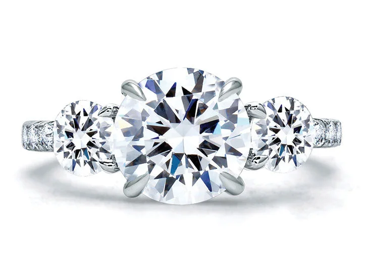 A. JAFFE Three Stone Engagement Ring