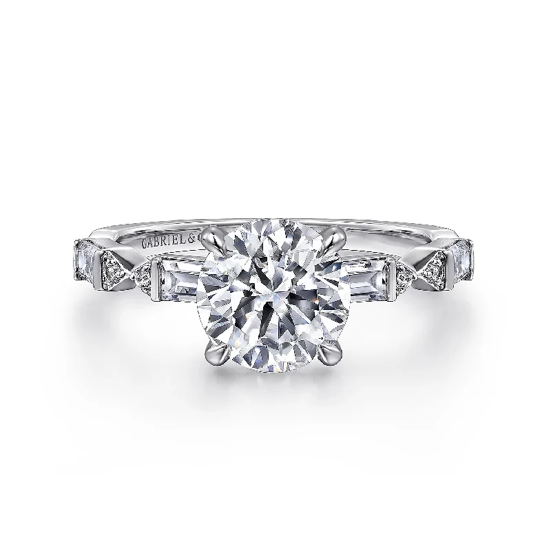 GABRIEL & CO "Art Deco" Engagement Ring