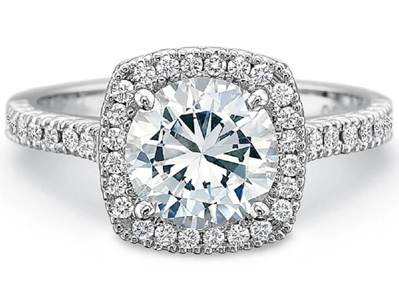 Precision Set Halo Engagement Ring