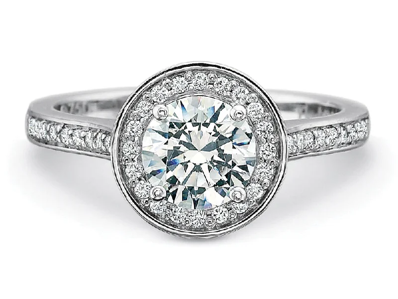 Precision Set Halo Engagement Ring