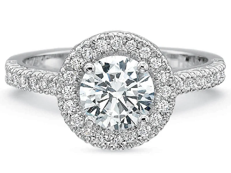 Precision Set "Petite FlushFit" Halo Engagement Ring