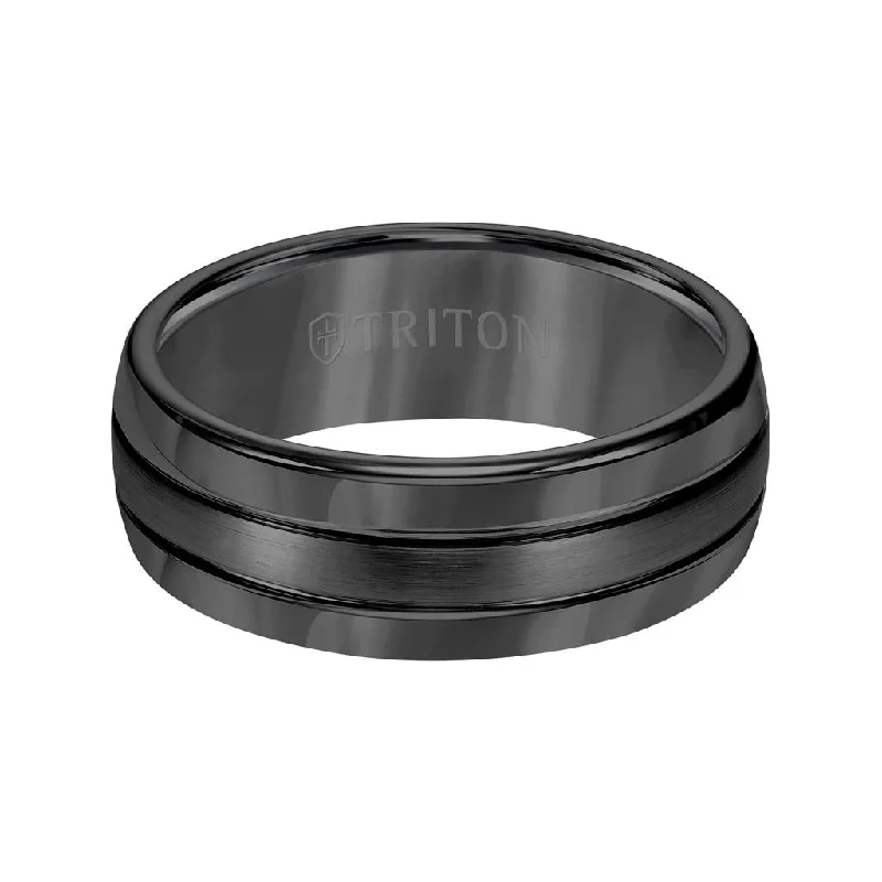 8MM Tungsten Carbide Ring - Bright Finish and Edge