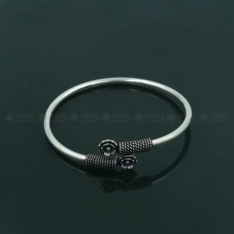 925 sterling silver handmade flower design stylish kada bangle bracelet tribal jewelry nsk872925 sterling silver handmade flower design stylish kada bangle bracelet tribal jewelry nsk872