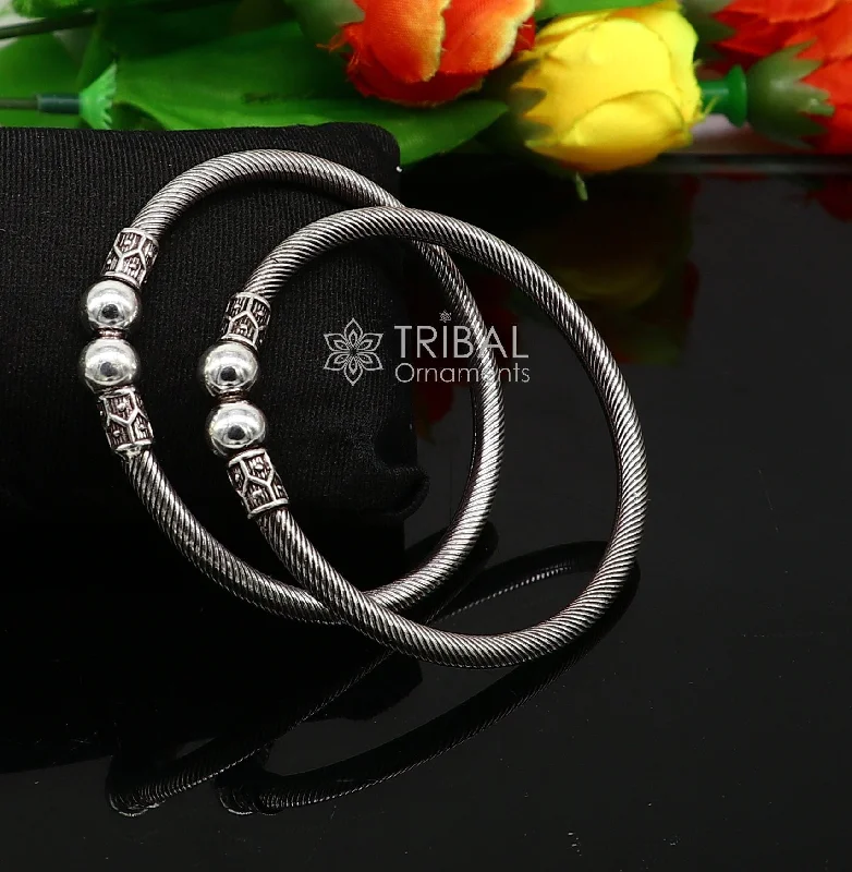 925 sterling silver handmade unique cultural design trendy kada bracelet for men's and girl's, best delicate Light weight jewelry nsk667