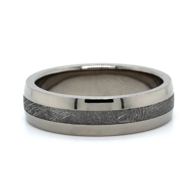 18K White Gold & Palladium Meteorite Band