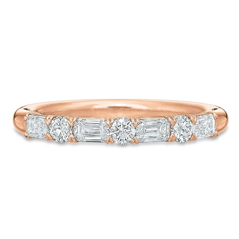 18K Rose Gold Diamond Shared Prong Band