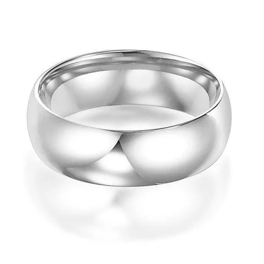 Platinum Low Dome Wedding Band 4mm