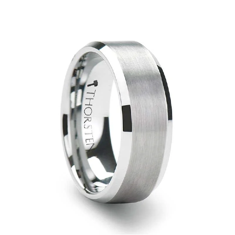 Sheffield  Flat Beveled Edges Tungsten Ring - 6mm