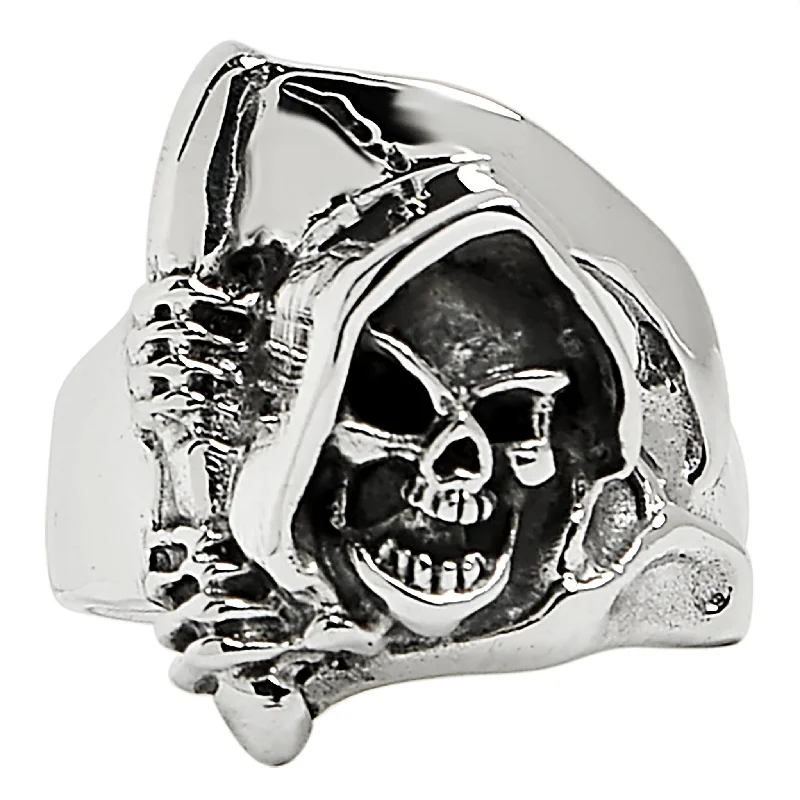 Sterling Silver Grim Reaper Skull Ring / SSR0005