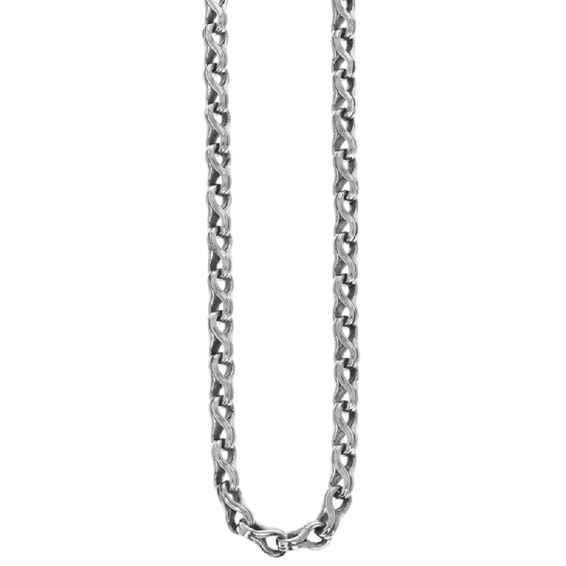 Twisted Eight Link Silver Necklace