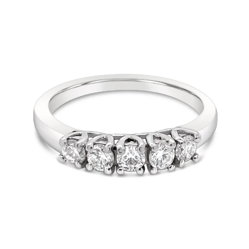 White Gold Diamond Five Stone Band