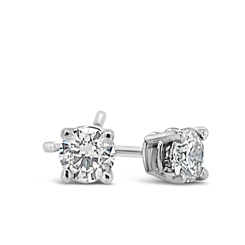 1.05 Cttw. White Gold Diamond Solitaire Earrings