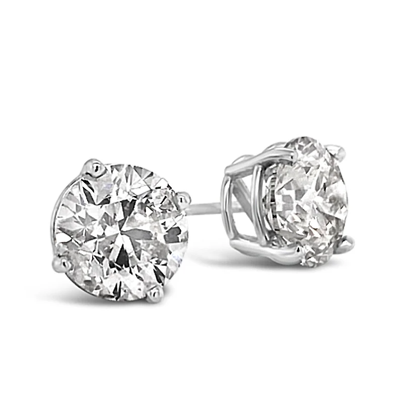 2.24 Cttw. White Gold Diamond Solitaire Earrings