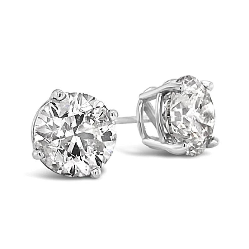 Lab Grown 1.08 Cttw. 14K White Gold Diamond Solitaire Earrings