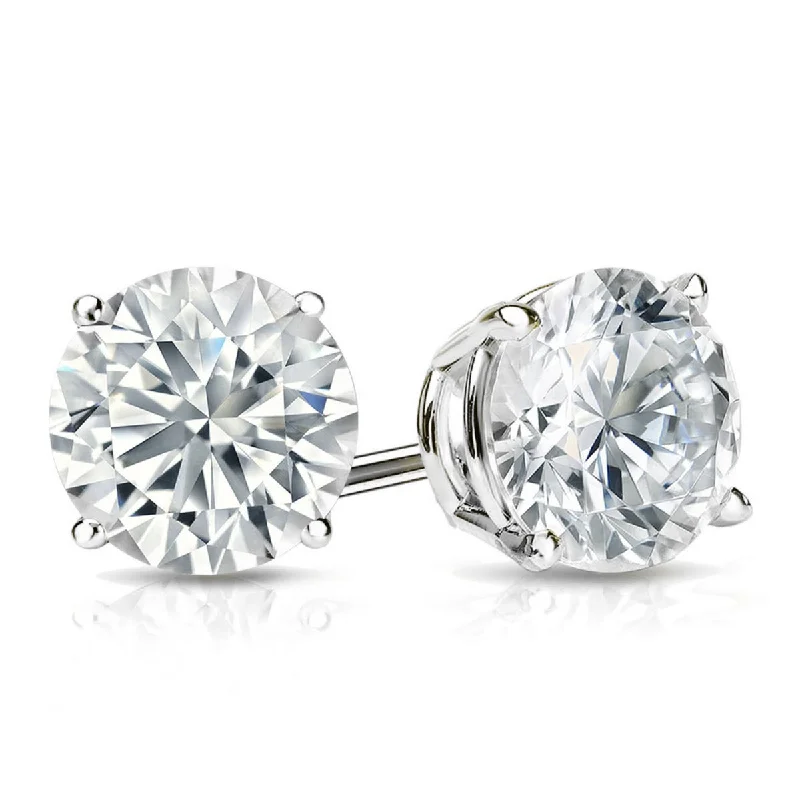 Lab Grown 2.34 Cttw. 14K White Gold Diamond Solitaire Earrings