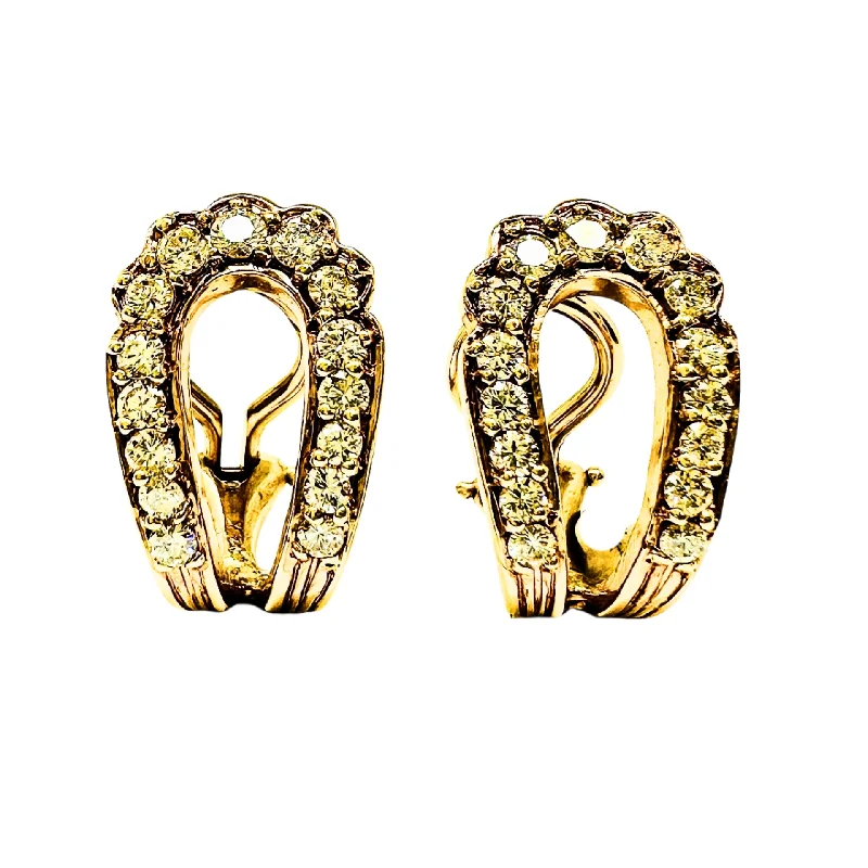 14K Gold Earrings with 30 Full Cut Diamonds